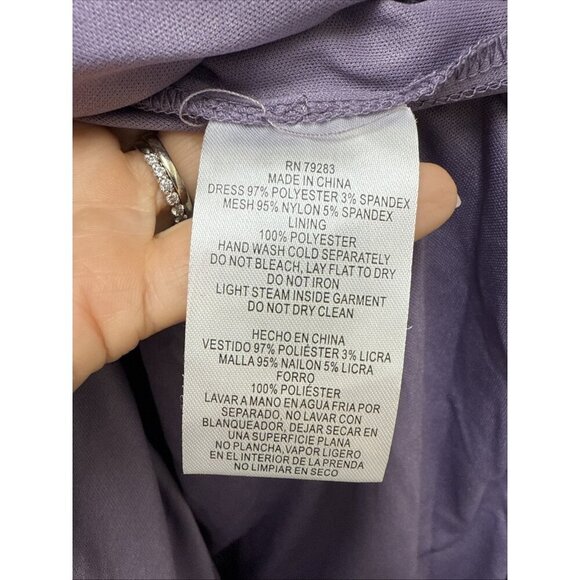 Alex Evenings Plus Size 16W Purple Sequined Short Sleeve Formal Gown Cocktail - Picture 10 of 10